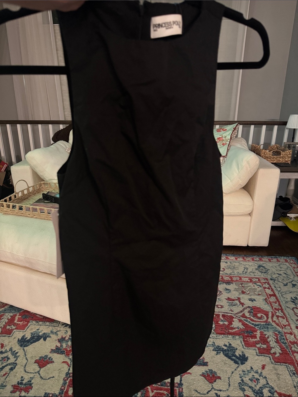 Princess Polly Black Jen Aniston Rachel  Sleeveless Sheath Dress